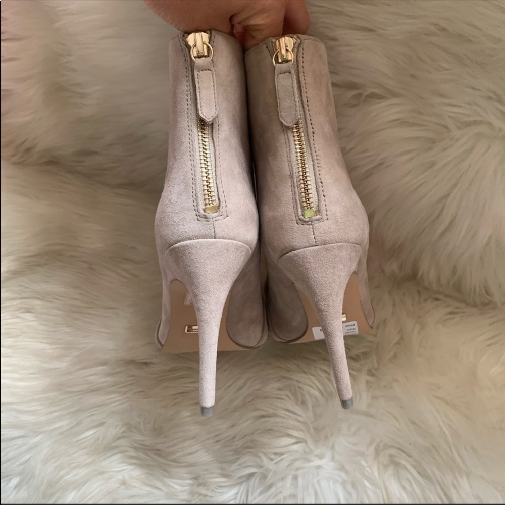 New! Rare REISS Paris Jett Embellished Suede Ankle Booties in Taupe - Picture 11 of 13